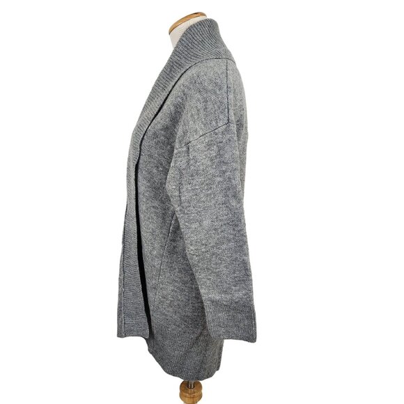 Time and Tru Sweater Women's Small 4-6 Cardigan Long Sleeve Open Front Knit Gray - Picture 4 of 8